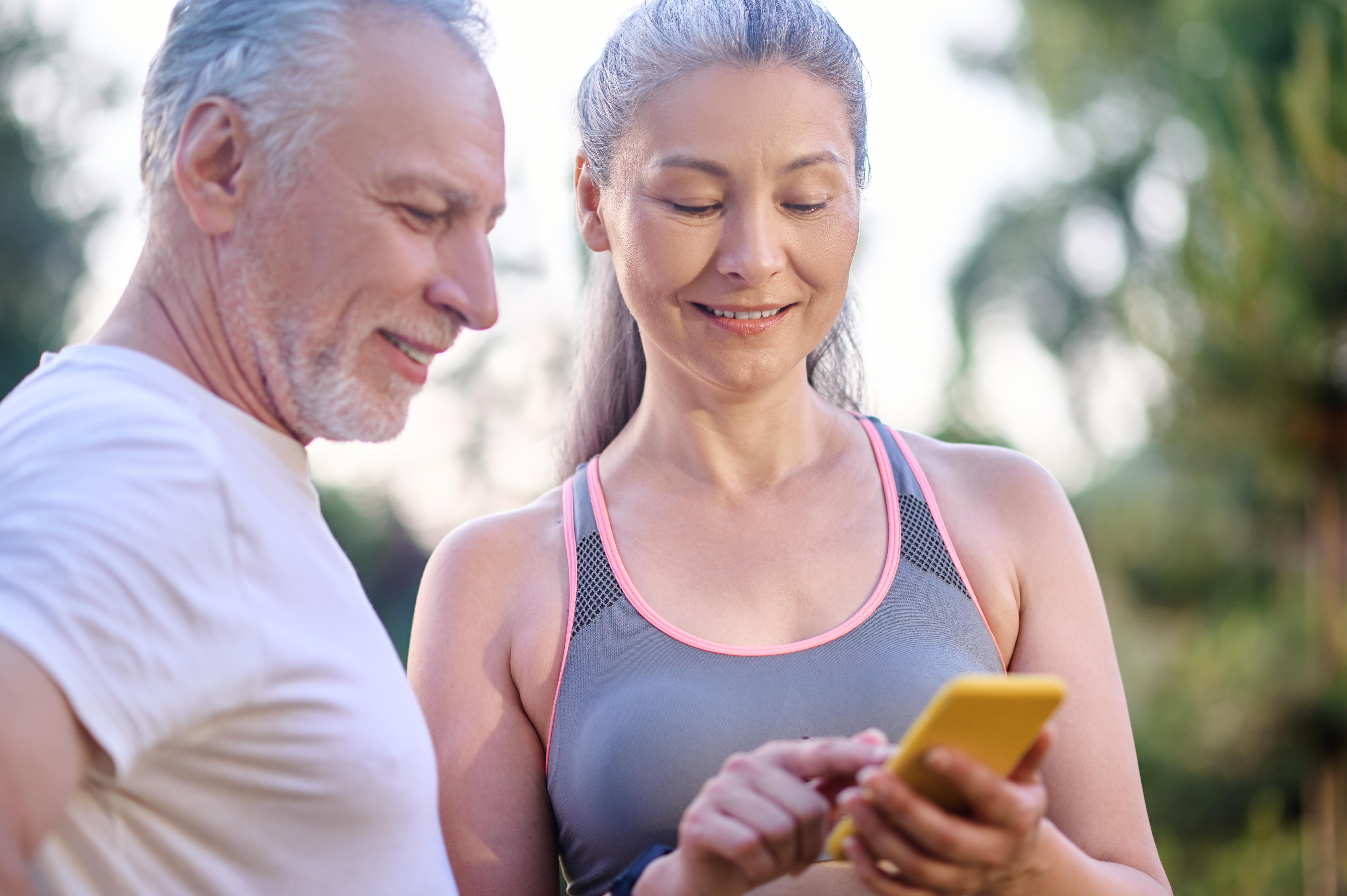 Mature couple checking something online